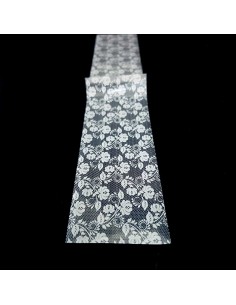 FLDWM-9 | Foil Νυχιών | Δαντέλα λευκό 4x20cm