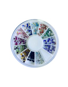 RS-TM | Ρόδα με Strass τετράγωνα mix | Διακοσμητικά νυχιών