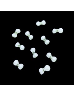 FSW-10 | 10 Τεμ Φιογκάκια άσπρα με Strass | Διακοσμητικά...