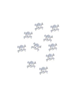 SSS-10 | 10 Τεμ Νεκροκεφαλές ασημί με strass |...