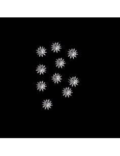 SSM-10 | 10 Τεμ Ήλιοι ασημί mini | Διακοσμητικά νυχιών