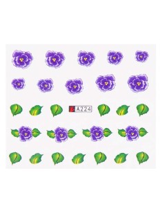 A224 | Τατουάζ νερού, λουλούδια μωβ και φύλλα | Water...