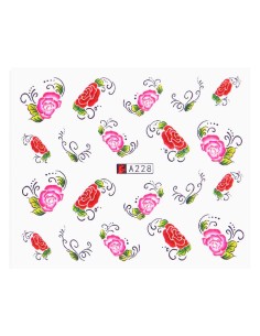 A228 | Τατουάζ νερού, τριαντάφυλλα ροζ και κόκκινα |...