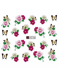 A236 | Τατουάζ νερού, λουλούδια και πεταλούδες | Water...