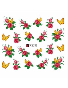 A237 | Τατουάζ νερού, λουλούδια και πεταλούδες | Water...