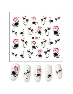 A257 | Τατουάζ νερού, λουλούδια πολύχρωμα | Water transfer