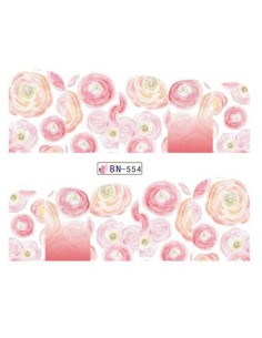 BN-554 | Τατουάζ νερού, ροζ τριαντάφυλλα  | Water transfer