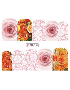 BN-558 | Τατουάζ νερού, τριαντάφυλλα και δαντέλα | Water...