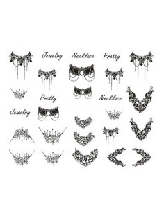 STZ-250 | Τατουάζ νερού, κοσμήματα και λέξεις μαύρα |...