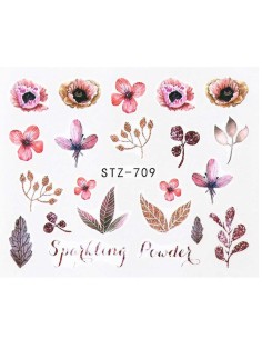 STZ-709 | Τατουάζ νερού, λουλούδια, φύλλα και λέξεις |...