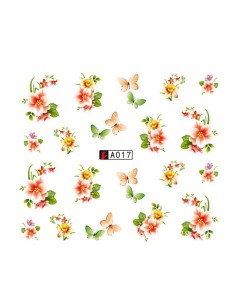 A017 | Τατουάζ νερού, λουλούδια και πεταλούδες | Water...