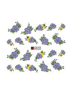 A022 | Τατουάζ νερού, λουλούδια μωβ και κίτρινα | Water...