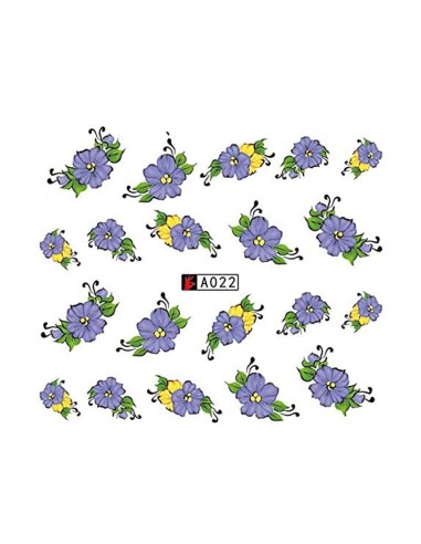 A022 | Τατουάζ νερού, λουλούδια μωβ...