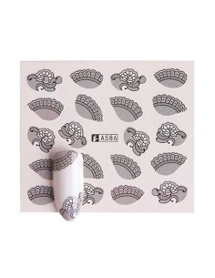 A586 | Τατουάζ νερού, μαύρη δαντέλα | Water transfer