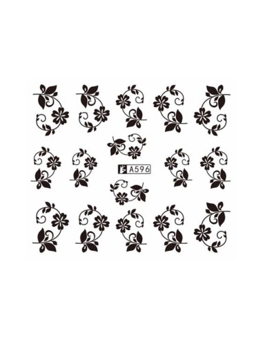 A596 | Τατουάζ νερού, μαύρα λουλούδια...