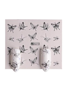 A610 | Τατουάζ νερού, μαύρες πεταλούδες | Water transfer