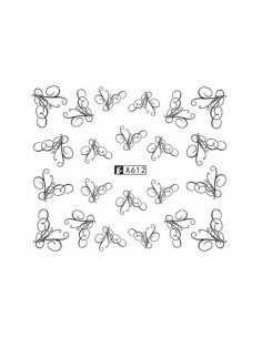 A612 | Τατουάζ νερού, μαύρα διακοσμητικά  | Water transfer