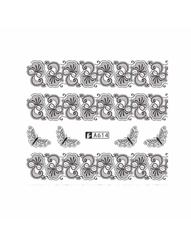 A614 | Τατουάζ νερού, μαύρα λουλούδια...