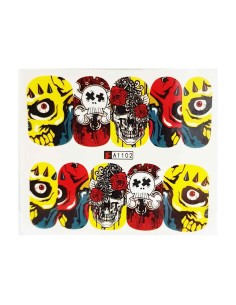 A1102 | Τατουάζ νερού, νεκροκεφαλές με χρώματα | Water...