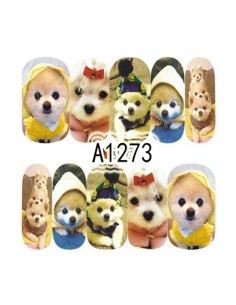 A1273 | Τατουάζ νερού, μικρά σκυλάκια  | Water transfer