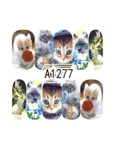 A1277 | Τατουάζ νερού, μικρά γατάκια  | Water transfer