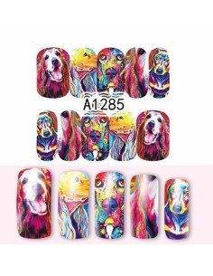 A1285 | Τατουάζ νερού, σκυλάκια πολύχρωμα | Water transfer