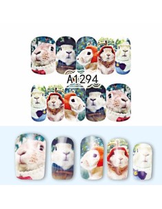 A1294 | Τατουάζ νερού, μικρά κουνελάκια  | Water transfer