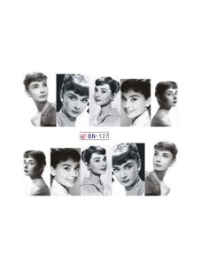 BN-127 | Τατουάζ νερού, Audrey Hepburn ασπρόμαυρο | Water...