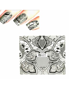A627 | Τατουάζ νερού, μαύρη δαντέλα | Water transfer