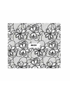 A630 | Τατουάζ νερού, μαύρη δαντέλα | Water transfer