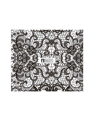 A631 | Τατουάζ νερού, μαύρη δαντέλα |...