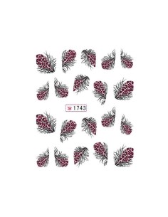 1743 | Τατουάζ νερού, φτερά μωβ - μαύρα animal print |...