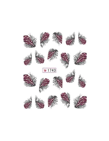 1743 | Τατουάζ νερού, φτερά μωβ -...