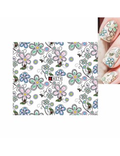A574 | Τατουάζ νερού, λουλούδια πολύχρωμα | Water transfer