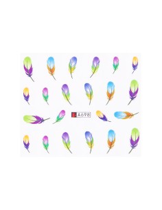 A698 | Τατουάζ νερού, φτερά πολύχρωμα | Water transfer