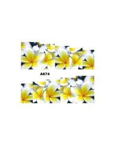 A874 | Τατουάζ νερού, λουλούδια κίτρινα - λευκά | Water...