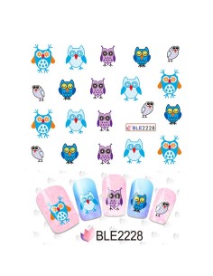 BLE2228 | Τατουάζ νερού, κουκουβάγιες πολύχρωμες | Water...