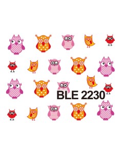 BLE2230 | Τατουάζ νερού, κουκουβάγιες πολύχρωμες | Water...