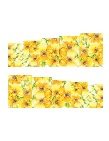 A052 | Τατουάζ νερού, λουλούδια κίτρινα - πορτοκαλί | Water transfer