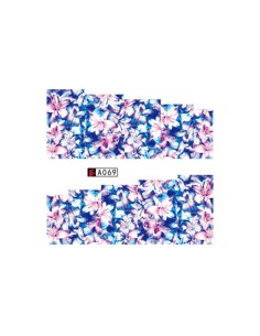 A069 | Τατουάζ νερού, λουλούδια μπλε - ροζ | Water transfer