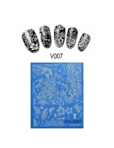 STZ-V007 | Τατουάζ νερού, λουλούδια και ζώα λευκά | Water...