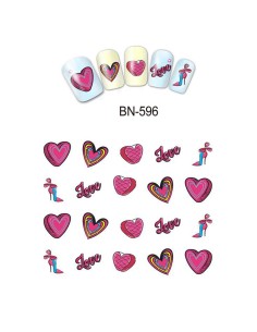 BN-596 | Τατουάζ νερού, καρδούλες | Water transfer