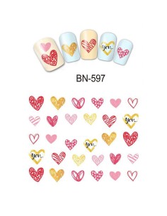 BN-597 | Τατουάζ νερού, καρδούλες | Water transfer