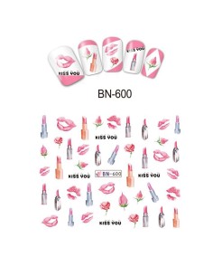 BN-600 | Τατουάζ νερού, κραγιόν και λουλούδια | Water...