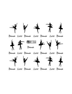 B136 | Τατουάζ νερού, φιγούρες μπαλέτου μαύρες | Water...