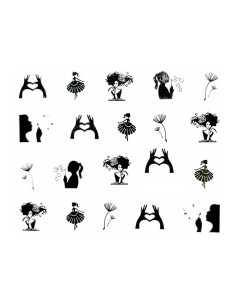 STZ-014 | Τατουάζ νερού, φιγούρες κοριτσιών μαύρες |...