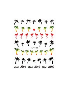 YU-665 | Τατουάζ νερού, φοίνικες και φλαμίνγκο | Water...