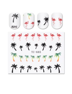 YU-665 | Τατουάζ νερού, φοίνικες και φλαμίνγκο | Water... 2