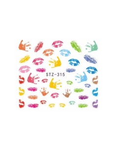 STZ-315 | Τατουάζ νερού, πολύχρωμα φιλάκια | Water transfer