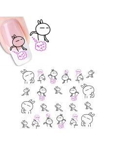 XF1468 | Τατουάζ νερού, κουνέλι cartoon | Water transfer